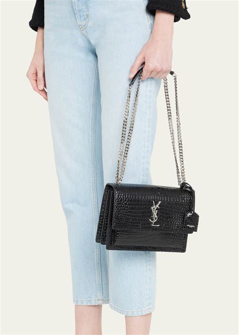 ysl sunset croc bag medium|ysl crossbody bag.